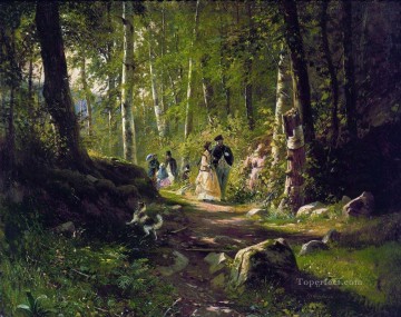 un paseo por el bosque 1869 paisaje clásico Ivan Ivanovich Pinturas al óleo